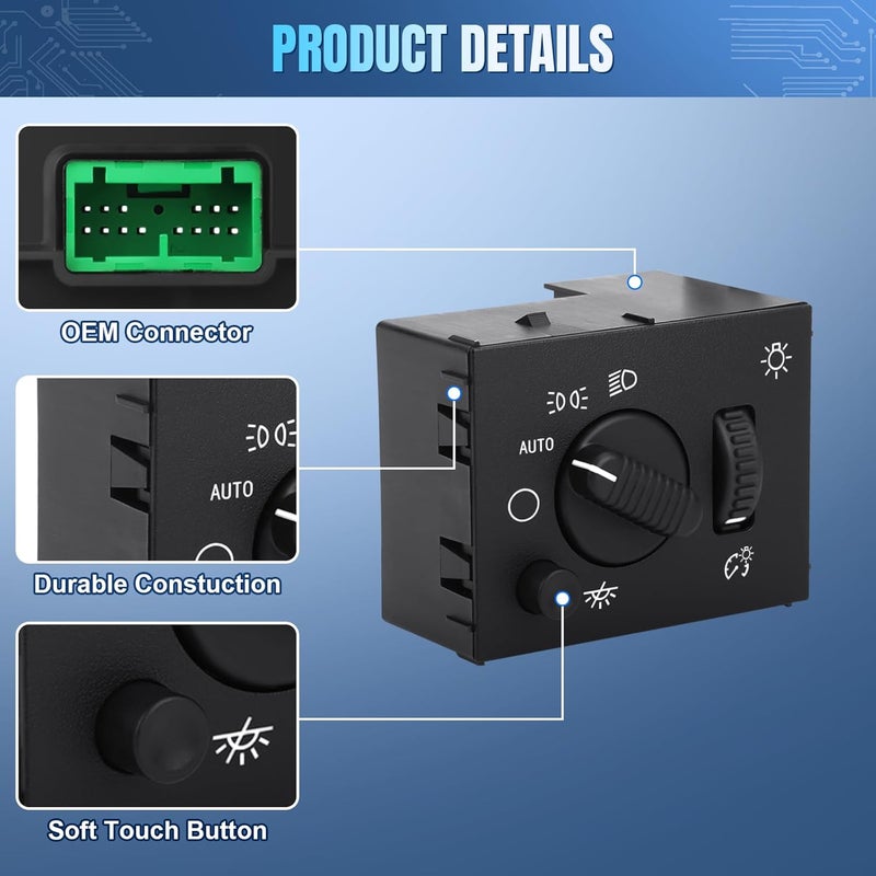 LCWRGS Headlight and Fog Light Switch for Chevy and GMC Vehicles - Image 5
