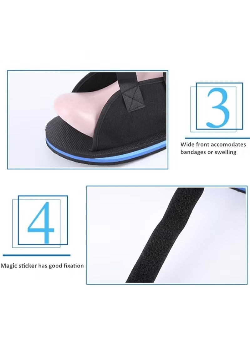 حذاء طبي من الجبس لدعم القدم بعد الكسور، حذاء احترافي من الجبس قابل للتهوية، خفيف الوزن وقابل للتعديل، مناسب للرجال والنساء - أسود - Image 5