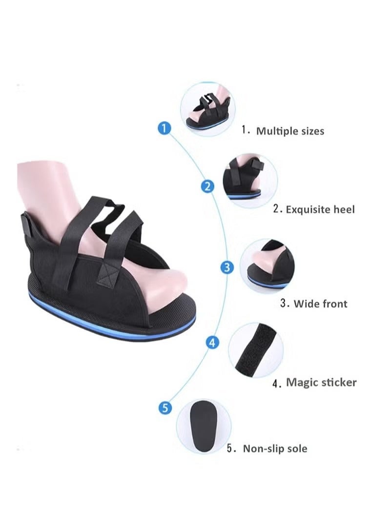 حذاء طبي من الجبس لدعم القدم بعد الكسور، حذاء احترافي من الجبس قابل للتهوية، خفيف الوزن وقابل للتعديل، مناسب للرجال والنساء - أسود - Image 3