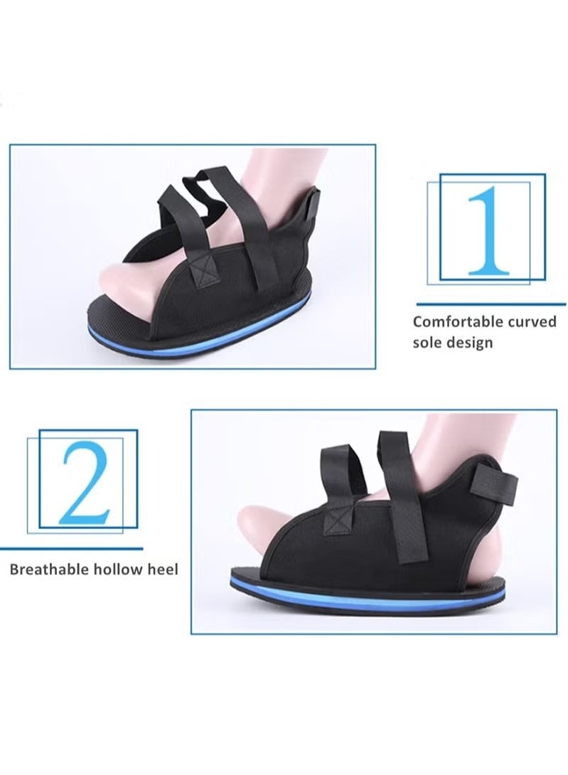 حذاء طبي من الجبس لدعم القدم بعد الكسور، حذاء احترافي من الجبس قابل للتهوية، خفيف الوزن وقابل للتعديل، مناسب للرجال والنساء - أسود - Image 4