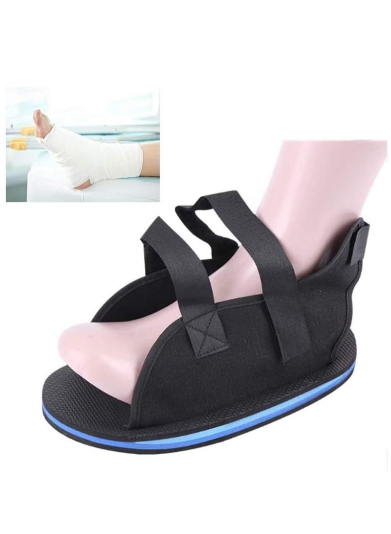 حذاء طبي من الجبس لدعم القدم بعد الكسور، حذاء احترافي من الجبس قابل للتهوية، خفيف الوزن وقابل للتعديل، مناسب للرجال والنساء - أسود - Image 1