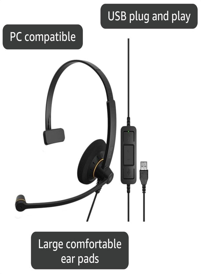 EPOS Sennheiser SC 30 USB ML (504546) - Single-Sided Business Headset | For Skype for Business | with HD Sound, Noise-Cancelling Microphone, & USB Connector (Black) - Image 3