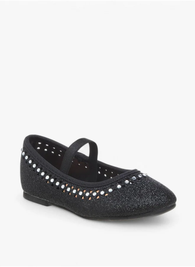 Flora Bella By Shoexpress Embellished Ballerina Shoes with Elastic Closure