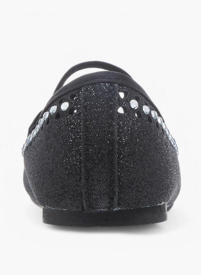 Flora Bella By Shoexpress Embellished Ballerina Shoes with Elastic Closure