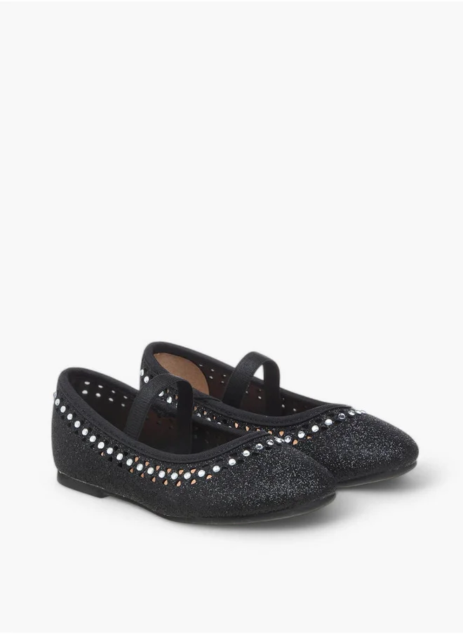 Flora Bella By Shoexpress Embellished Ballerina Shoes with Elastic Closure