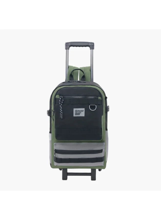 بوز Colourblock Trolley School Backpack with Retractable Handle - 27x10x31 cms