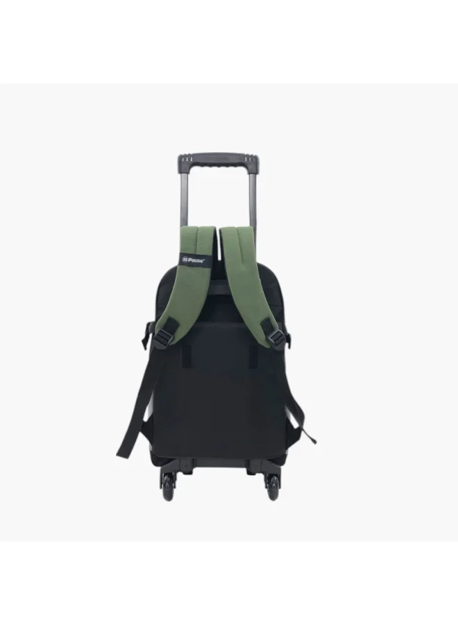 بوز Colourblock Trolley School Backpack with Retractable Handle - 27x10x31 cms