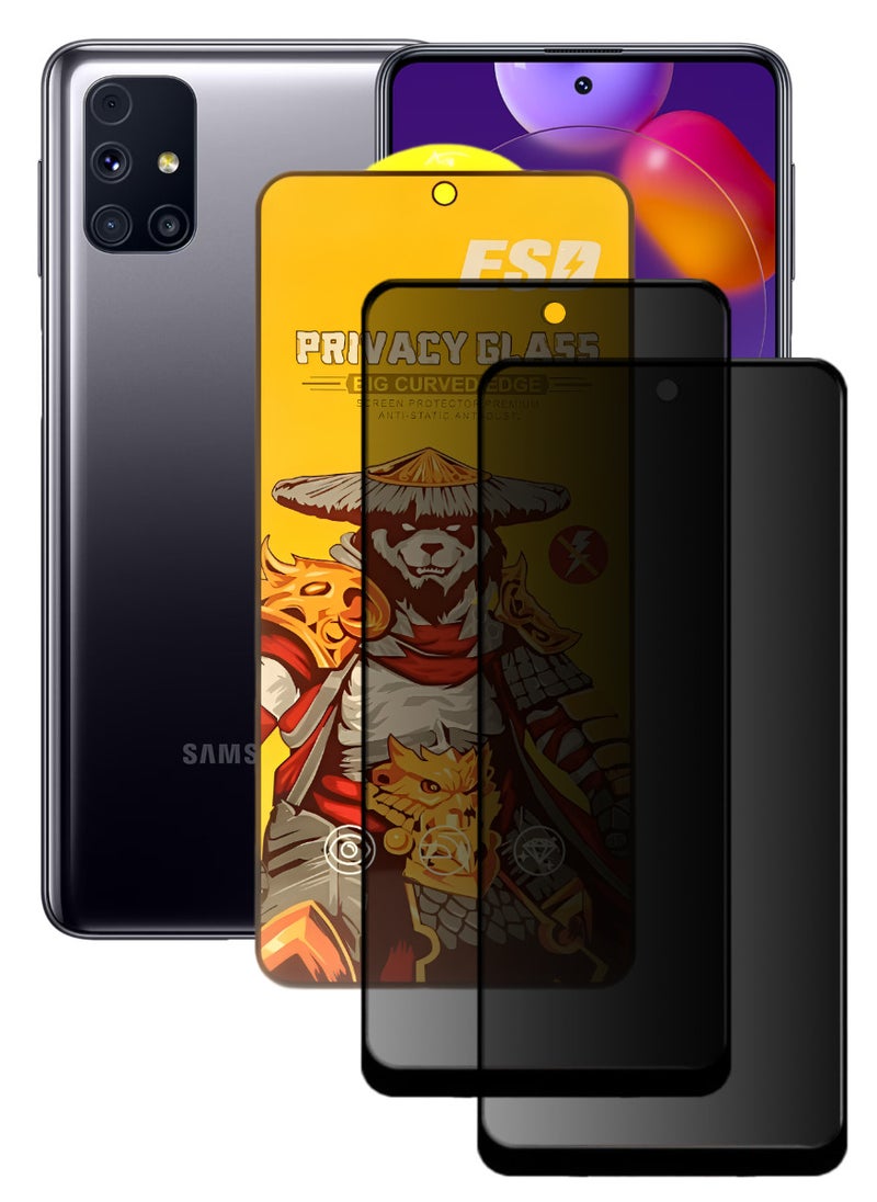 ESD 2 Pieces Tempered Dustproof Privacy Glass Screen Protector Compatible For Samsung Galaxy M31s - Image 1
