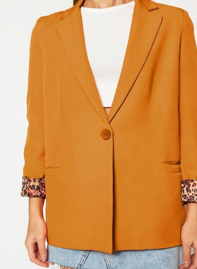 trendyol Orange Regular Woven Blazer Jacket with Lining Detailed TWOAW20CE0316. - Image 1