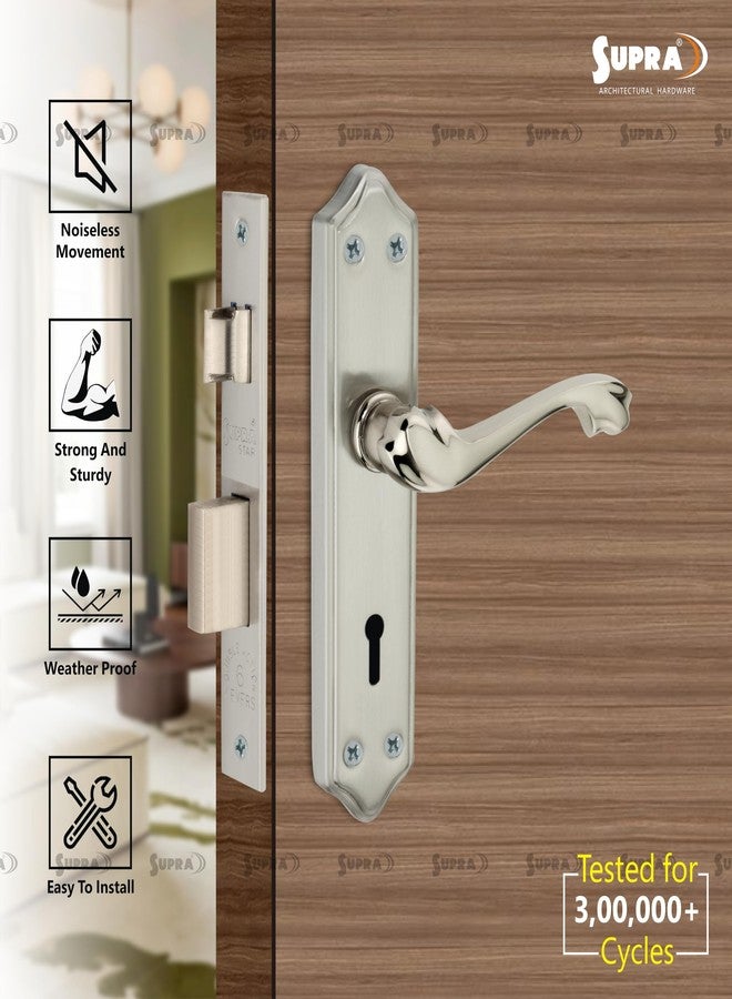 SUPRA Ultra Strong Mortise Door Lock Set for Main & Internal Door in Residential & Commercial Spaces, SL42 Glossy Stainless Steel Wave Handles, Double Security Lock with Both Side Key Operation - Image 2
