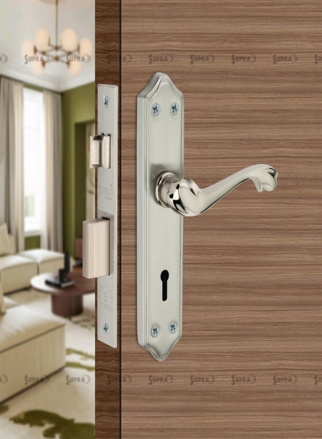 SUPRA Ultra Strong Mortise Door Lock Set for Main & Internal Door in Residential & Commercial Spaces, SL42 Glossy Stainless Steel Wave Handles, Double Security Lock with Both Side Key Operation - Image 1