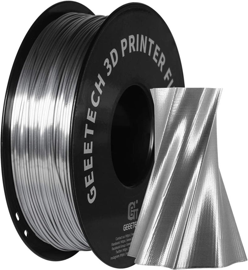 Geeetech Bundle Silk PLA Filament 1.75mm for 3D Printer, Metal-Like Shiny 3D Filament, 3 Spools Pack, 0.5kg/Spool, Dimensional Accuracy +/- 0.02 mm, Metallic Silver+Copper+Gold - Image 2