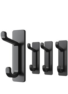 Bukela Door Hook, Extra Sticky 10LB (Max), Stainless Holder for Hanging Towel, Coat, Cloth, Purse, Hat, Key, Black Wall Mounted Self-Adhesive Hanger for Shower Kitchen Bathroom Heavy Duty  - Image 1