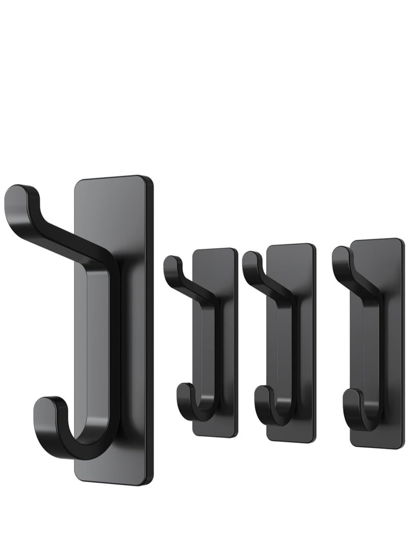 Bukela Door Hook, Extra Sticky 10LB (Max), Stainless Holder for Hanging Towel, Coat, Cloth, Purse, Hat, Key, Black Wall Mounted Self-Adhesive Hanger for Shower Kitchen Bathroom Heavy Duty  - Image 1
