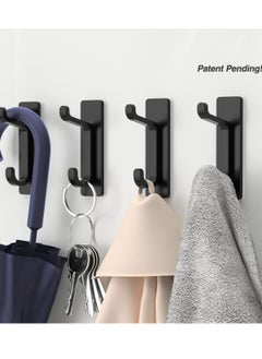 Bukela Door Hook, Extra Sticky 10LB (Max), Stainless Holder for Hanging Towel, Coat, Cloth, Purse, Hat, Key, Black Wall Mounted Self-Adhesive Hanger for Shower Kitchen Bathroom Heavy Duty  - Image 2