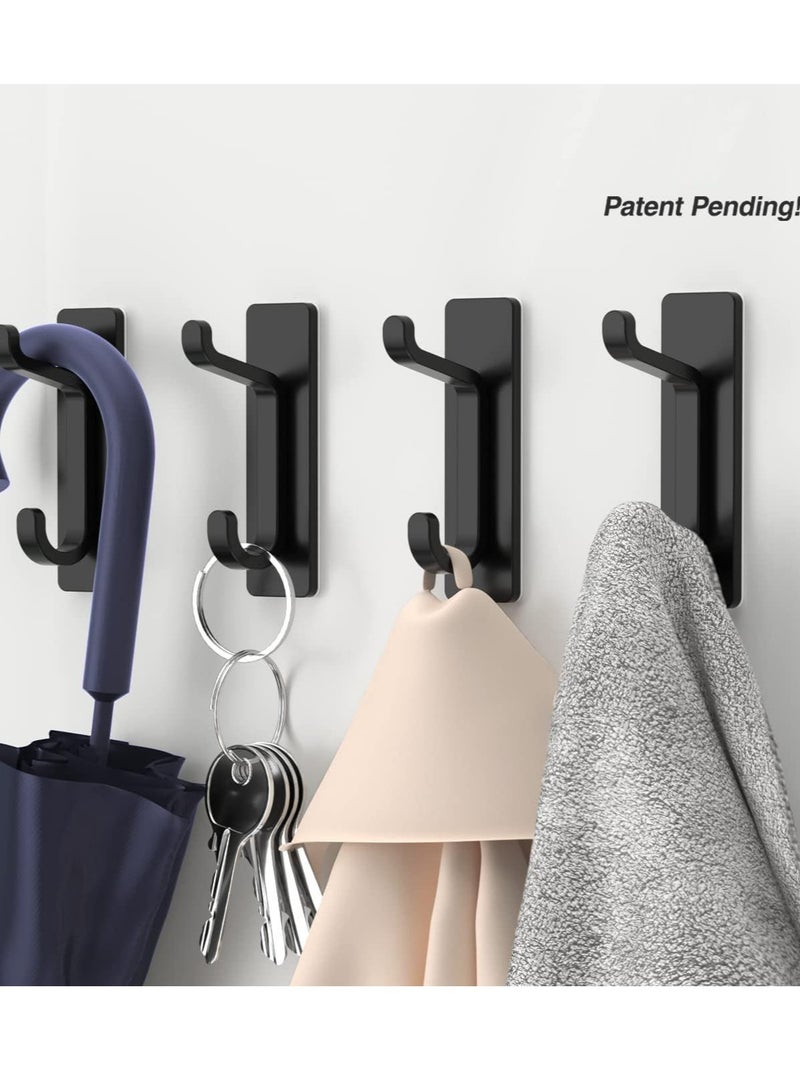 Bukela Door Hook, Extra Sticky 10LB (Max), Stainless Holder for Hanging Towel, Coat, Cloth, Purse, Hat, Key, Black Wall Mounted Self-Adhesive Hanger for Shower Kitchen Bathroom Heavy Duty  - Image 2
