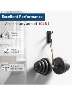 Bukela Door Hook, Extra Sticky 10LB (Max), Stainless Holder for Hanging Towel, Coat, Cloth, Purse, Hat, Key, Black Wall Mounted Self-Adhesive Hanger for Shower Kitchen Bathroom Heavy Duty  - Image 3