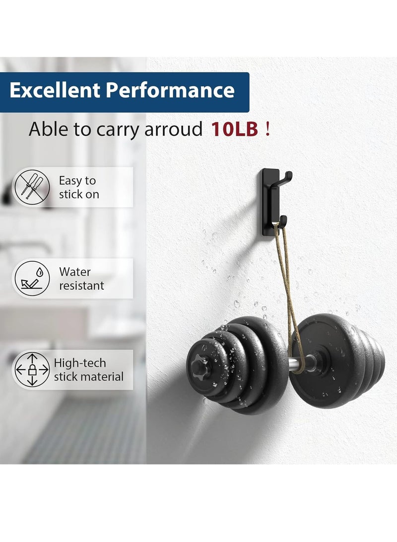 Bukela Door Hook, Extra Sticky 10LB (Max), Stainless Holder for Hanging Towel, Coat, Cloth, Purse, Hat, Key, Black Wall Mounted Self-Adhesive Hanger for Shower Kitchen Bathroom Heavy Duty  - Image 3