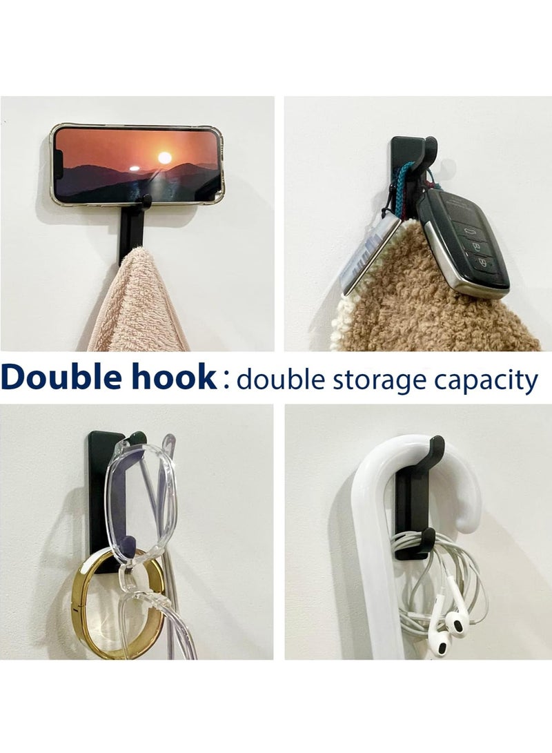 Bukela Door Hook, Extra Sticky 10LB (Max), Stainless Holder for Hanging Towel, Coat, Cloth, Purse, Hat, Key, Black Wall Mounted Self-Adhesive Hanger for Shower Kitchen Bathroom Heavy Duty  - Image 5