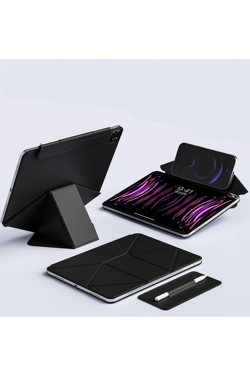 عام غطاء آيباد (A16) للجيلين 11 و10 (2025/2022)، مع حامل مفصلي قابل للتعديل، وحامل قابل للتعديل مع حامل قلم مغناطيسي قابل للإزالة، وإيقاظ/نوم تلقائي، ويمكن استخدامه لجهازين. - Image 5