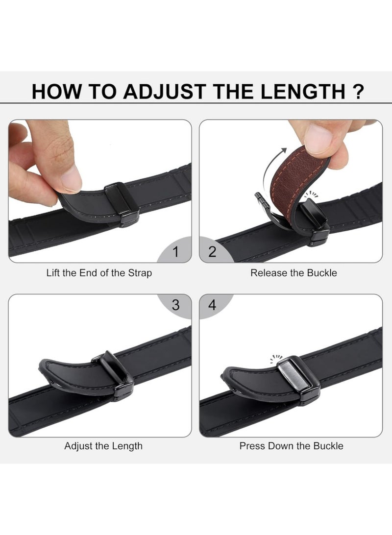 Magnetic Leather Bands Compatible with Apple Watch 49mm 46mm 45mm 44mm 42mm(Series 3/2/1) for Men Women, Genuine Leather with Magnetic Buckle for iWatch Ultra 1/2 Series SE/10/9/8/7/6/5/4/3,Deep Brown
