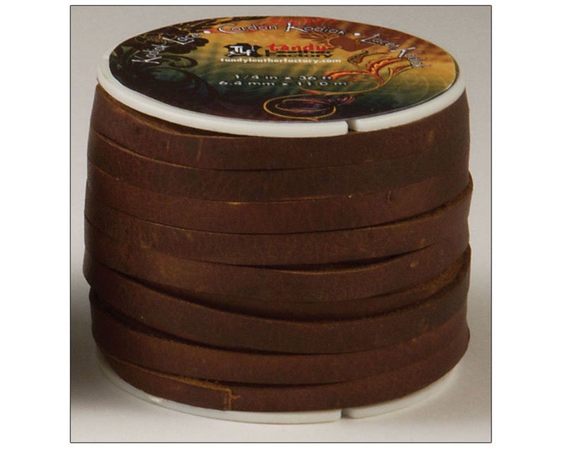 Tandy Leather Kodiak Lace 1/4" x 36 ft (6 mm x 10.9 m) Brown 5076-02