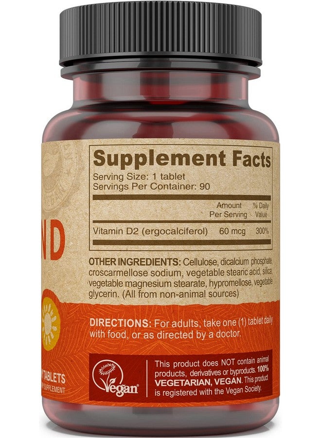 Deva Vegan Vitamin D2 800 IU, Ergocalciferol Supplement with No Animal Ingredients, Fast Dissolve, 90 Tablets, 1-Pack - Image 3