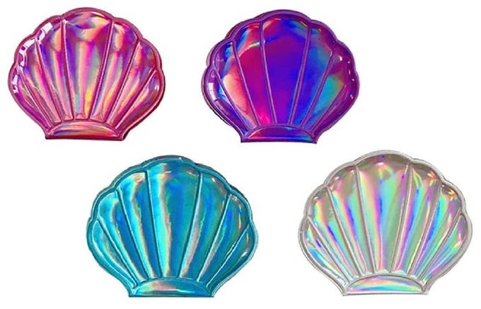 4 COLOR SHELL MIRROR MAKEUP MIRROR GIRLS SEASHELL MIRRRORS AS PROPS COMPACT MIRROR