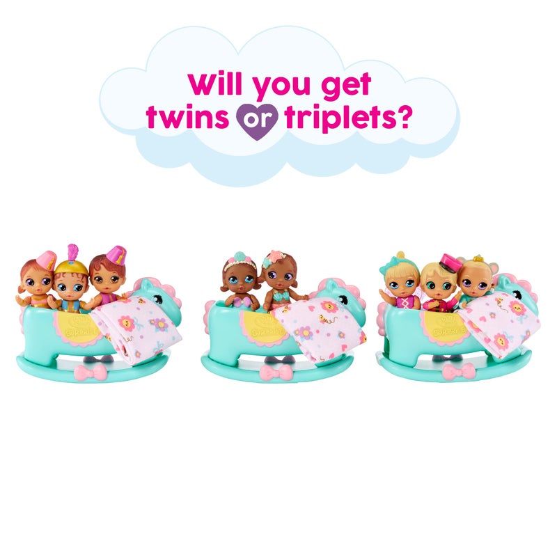 Baby Born Surprise Mini Babies 2.25" – Unwrap Surprise Twins or Triplets Collectible Baby Dolls with Soft Swaddle, Blanket, Rocking Horse, Age 3+, Multicolor (918537) - Image 3