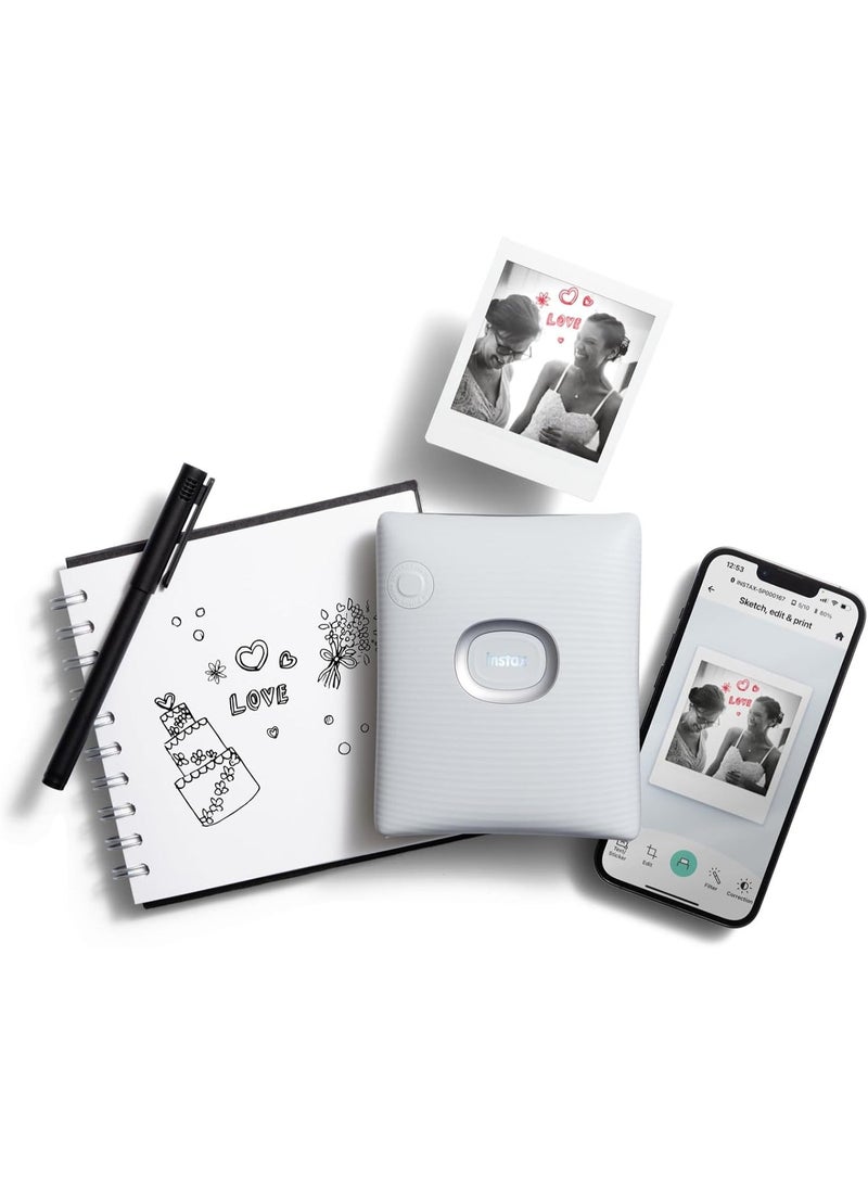 سكوير طابعة صور الهواتف الذكية Link، لون أبيض رمادي - Image 2