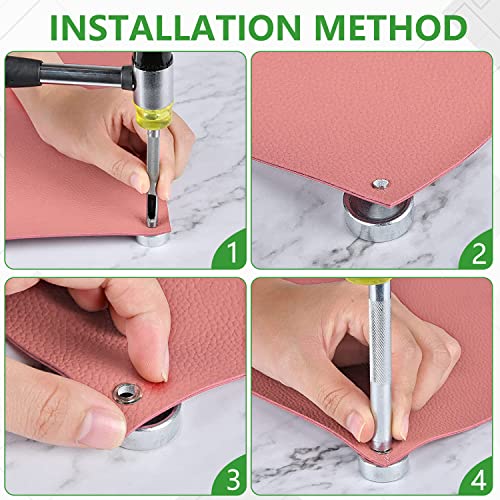 MIATTCLD 11pcs Punch Tool Punch Snap Kit, Leather Craft Snap Fastener Setter Rivet Setting Round Hole Punch Die Tools for Punch Hole and Install Rivet Button (Rivet Setter with Base) - Image 3