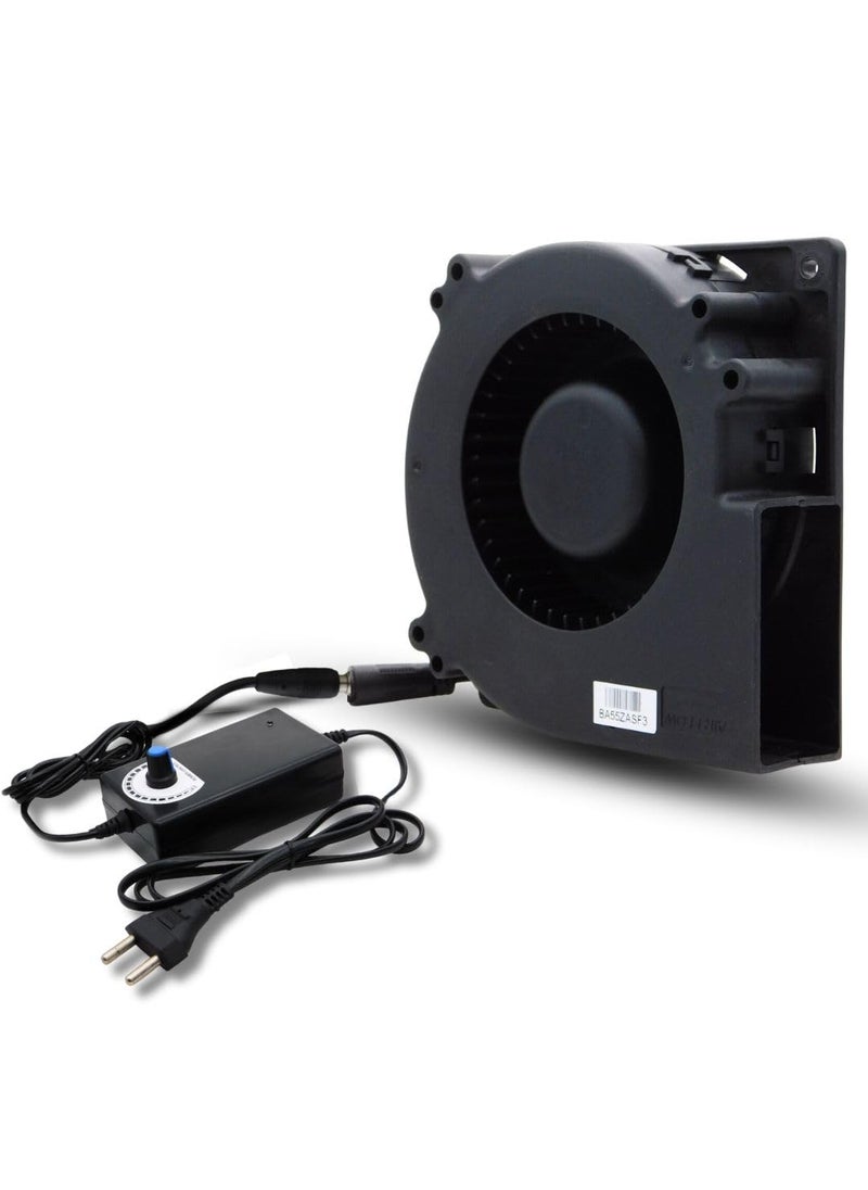PGSA2Z PGSA2Z 120mm x 32mm Blower Centrifugal Fan 110V 220V AC Powered Fan with Speed Controller 4V to 12V DC Dual Ball High Airflow for Receiver DVR Xbox Modem AV Cabinet Cooling  - Image 1