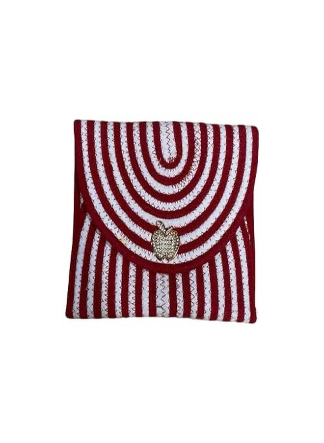 Rosslyn Jute Cotton Handicraft Casual and Stylish Handknitted Jute Handbag For Women Handheld Bags - Maroon - Image 1
