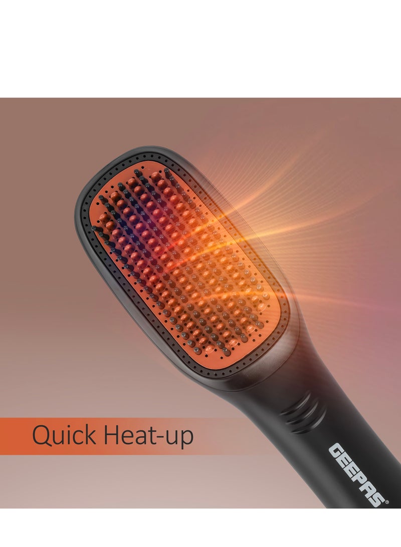 GEEPAS فرشاة تجفيف وفرد 3 في 1، سرعتان وإعدادان للحرارة، مشط مدمج مع تسخين PTC، مثالي للصالونات والتصفيف في المنزل مع خطاف تعليق، سخان PTC، محرك تيار مستمر - Image 4