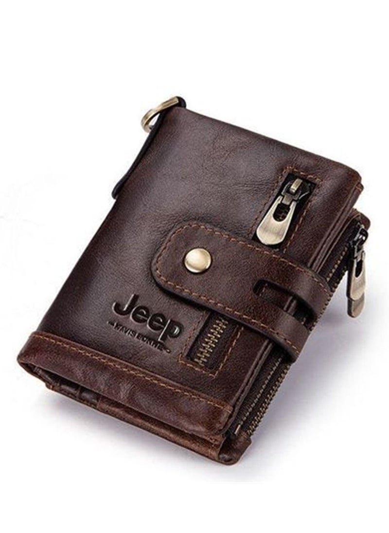 جيب - محفظة جلدية JEEP ، محفظة ذات سعة كبيرة ، محفظة رجعية ، محفظة رجالية - Image 1