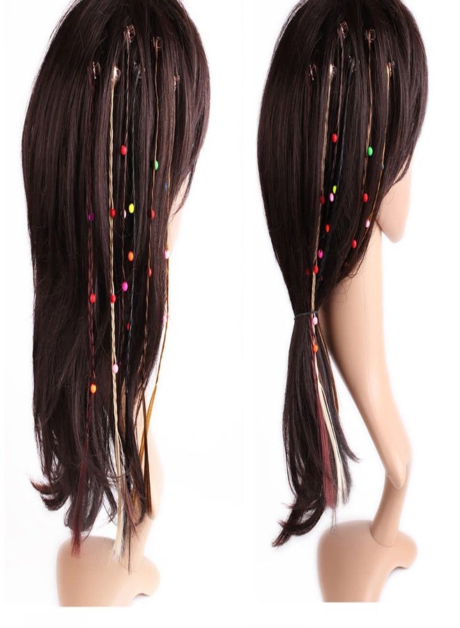 SYGA Girls Braided Wigs, Colorful Hair Accessories, Braided Hair Clips(Gripper beads Flowers) - Image 4
