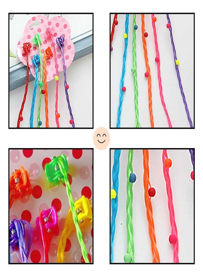 SYGA Girls Braided Wigs, Colorful Hair Accessories, Braided Hair Clips(Gripper beads Flowers) - Image 5