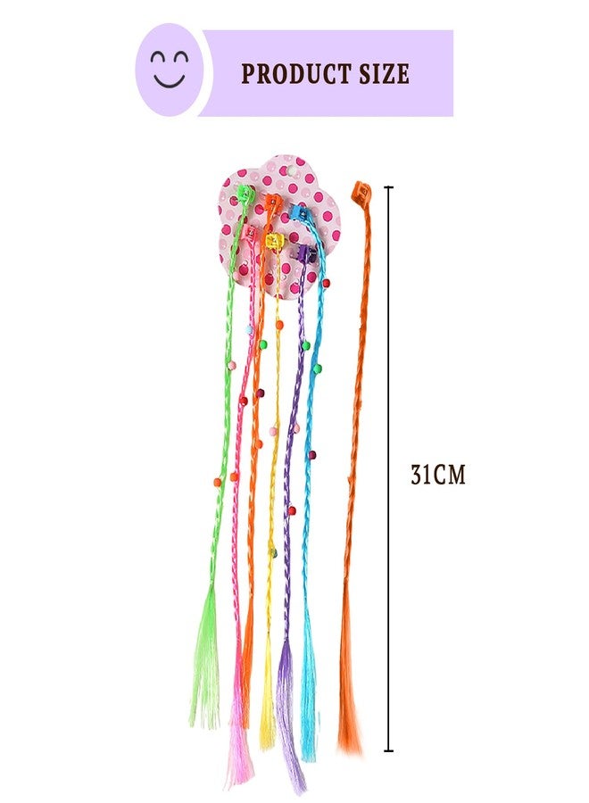 SYGA Girls Braided Wigs, Colorful Hair Accessories, Braided Hair Clips(Gripper beads Flowers) - Image 2