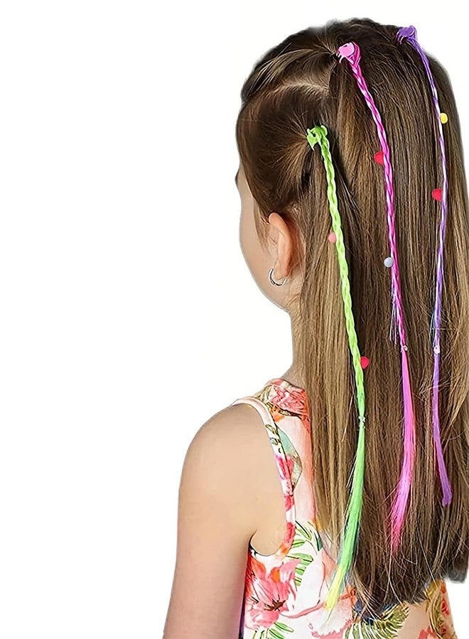 SYGA Girls Braided Wigs, Colorful Hair Accessories, Braided Hair Clips(Gripper beads Flowers) - Image 1