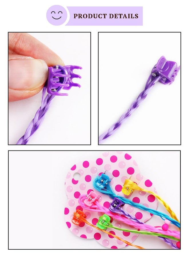 SYGA Girls Braided Wigs, Colorful Hair Accessories, Braided Hair Clips(Gripper beads Flowers) - Image 3