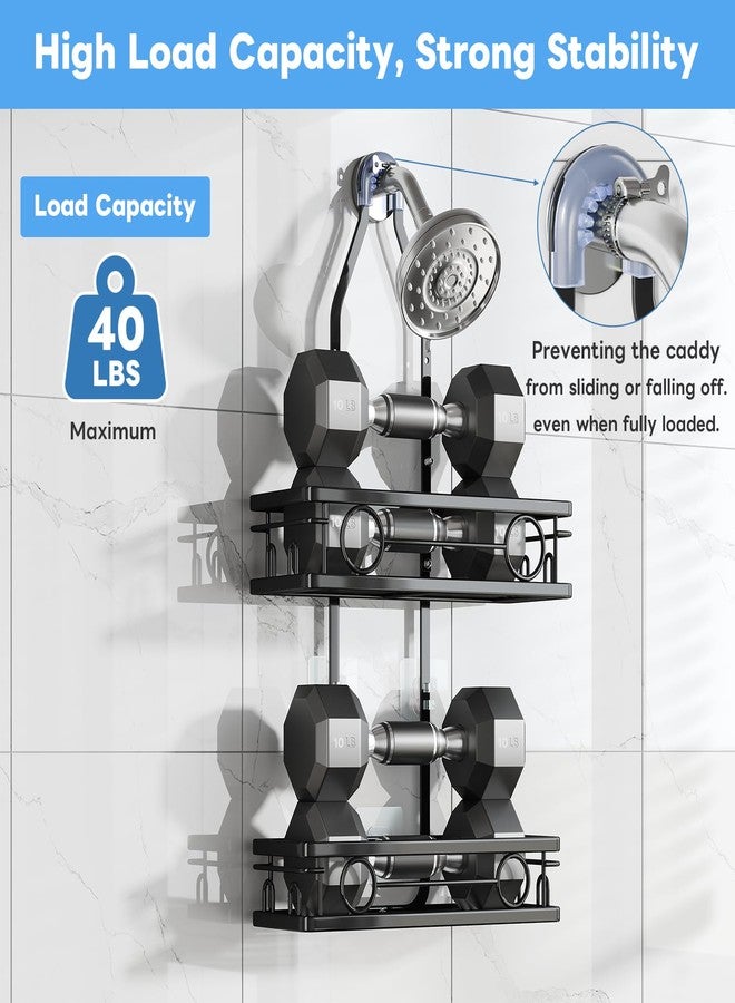 Dotpilgo Adjustable Shower Caddy Hanging Rustproof Large-Capacity Bathroom Organizer Shower Racks with Hooks for Razor Bathroom Organizers and Storage - Image 4
