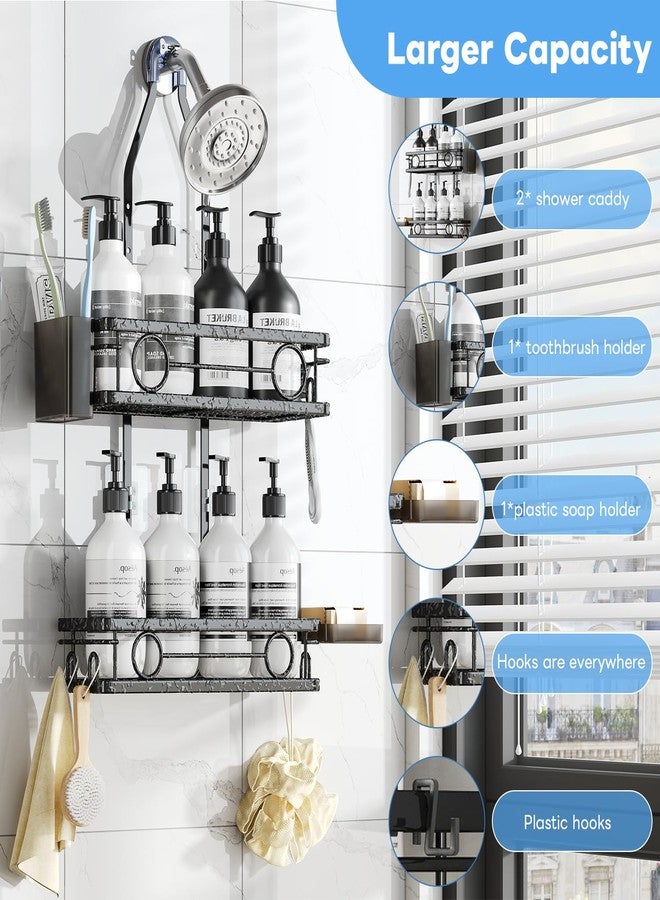 Dotpilgo Adjustable Shower Caddy Hanging Rustproof Large-Capacity Bathroom Organizer Shower Racks with Hooks for Razor Bathroom Organizers and Storage - Image 3