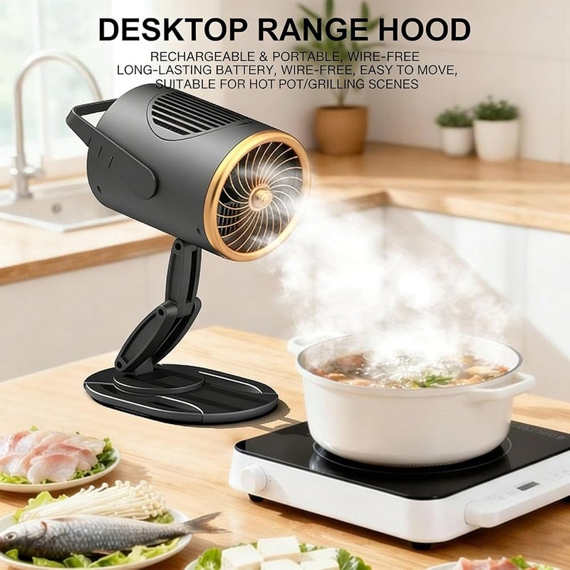 TOPINCN Desktop Range Hood, 3 Speed High Suction Foldable Exhaust Fan with Charcoal Filter, Portable Smoke Absorber for Indoor BBQ Hotpot Camping Table Cooking - Image 1