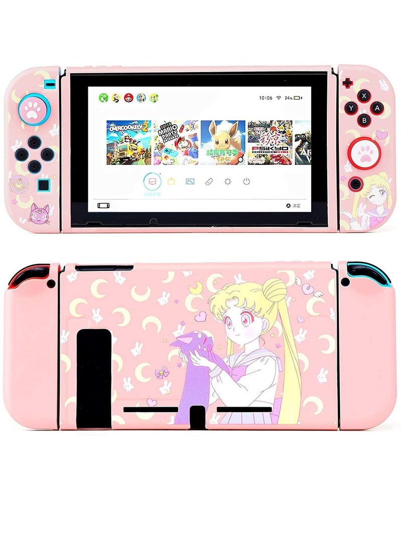 Y&D - Switch Protective Cover,Cute Liquid Silicone Case for Switch, Soft Slim Grip Cover Shell Console and Joy Con, Scratch, Crack Resistant, Easy Install (Sailor Moon) - Image 1