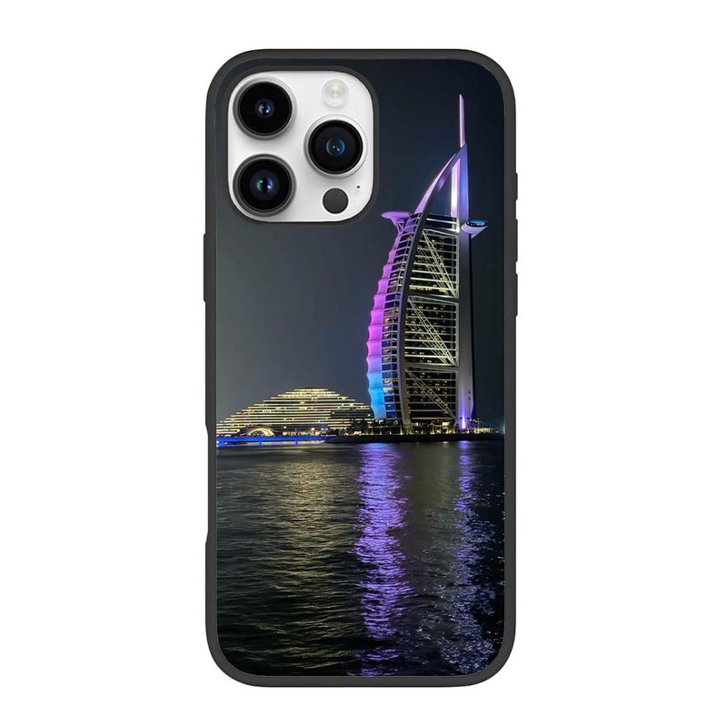 Silk Route Style 2 Tower Al Arab Design Mobile Back Cover for Apple iPhone 15 Pro Max Multicolor