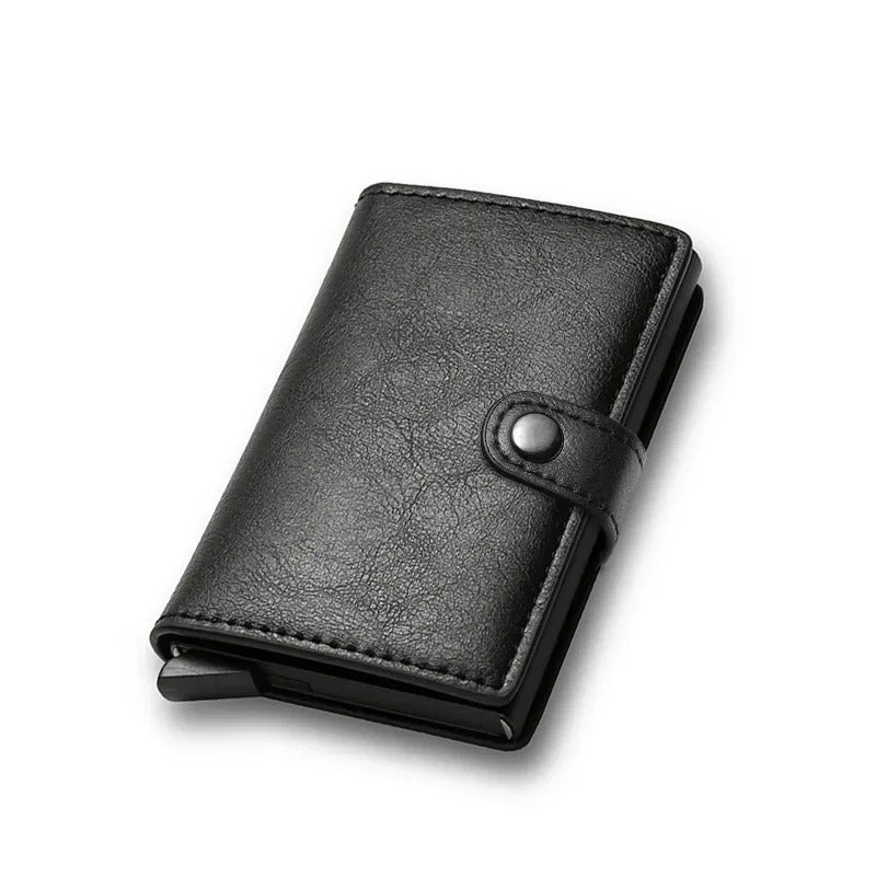 The Black Pearl Accessories Leather Flip Card Holder with Multiple  Pockets Black