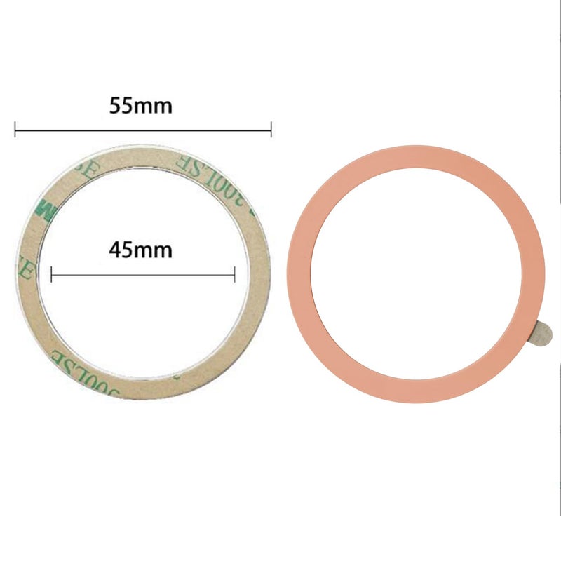 TENOC Universal Metal Ring Sticker for Magnetic Charger Compatible with iPhone/Samsung/Android All Cellphones, Magnetic Mount/Phone Holder Conversion Accessories, 3Pcs, Rose Gold - Image 2