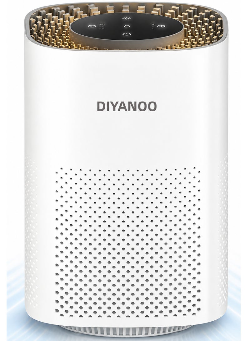 DIYANOO Air Purifiers for Bedroom Up to 20 m², H13 True HEPA Filter for Smoke Pollen Dander Hair Smell, 24db Filtration System Office Living Room Kitchen - Image 1