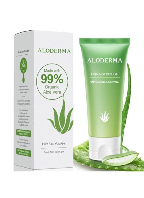 Aloderma Aloderma 99% Organic Aloe Vera Gel for Face Made within 12 Hours of Harvest - Natural Hydrating Pure Aloe Vera for Soothing Skincare - Moisturizing Aloe Gel for Skin, Face, & Sensitive Skin, 4.02 oz 