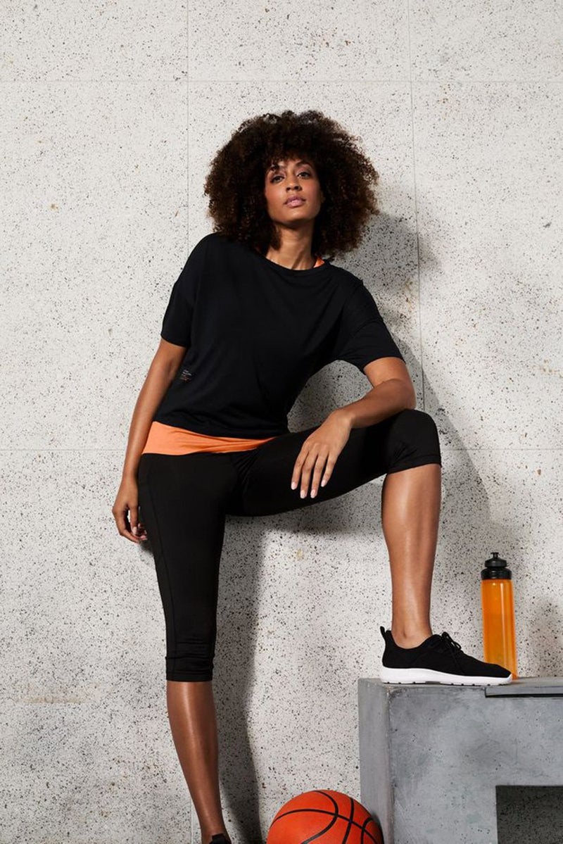 Tchibo Women 2 Pcs Sportswear Fit Training Top, Orange - Image 1